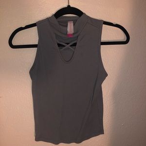 Grey Tight Crop Top